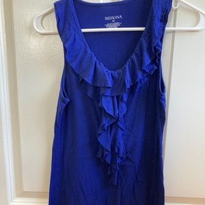Merona Blue Ruffle Sleeveless Blouse